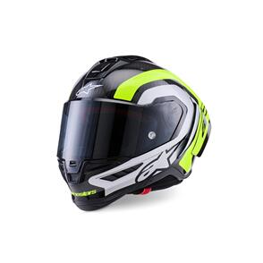 ALPINESTARS ROAD  SUPERTECH R10 HELMET ARIUS BLACK/SILVER/YELLOW FLUORO GLOSS