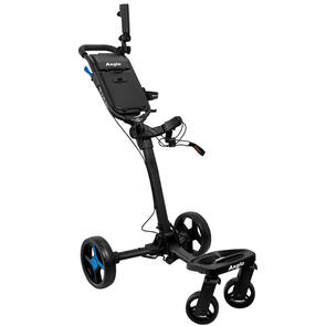 AXGLO FLIP N' GO PRO GOLF PUSH CART BLACK/BLUE W UMBRELLA HOLDER