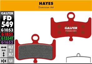 GALFER FD549 BRAKE PADS HAYES DOMINION A4 G1851 ADVANCED