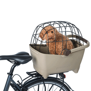 BASIL BUDDY, BICYCLE BASKET FOR DOGS,BISCOTTI BROWN (MIK FITTINGS INCLUDED)