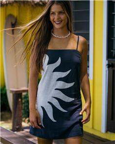 BILLABONG WOMENS SUN RAYS MINI DRESS BLACK WHITE