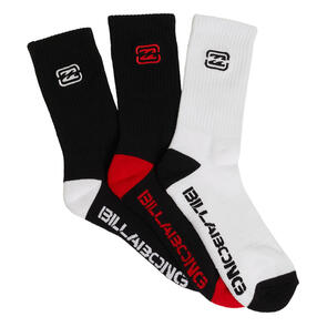 BILLABONG BOYS BRACKET WAVE 3 PACK SOCKS MULTI