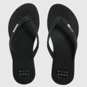 BILLABONG KICK BACK THONGS BLACK SILVER