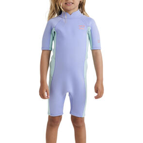 BILLABONG 2025 2MM TODDLER FOIL BACK ZIP SHORT SLEEVE SPRING COSMIC BLUE