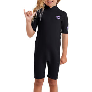 BILLABONG 2025 2MM TODDLER FOIL BACK ZIP SHORT SLEEVE SPRING BLACK ORCHID