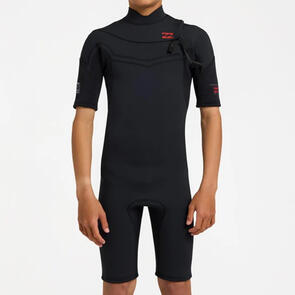 BILLABONG 2026 2/2 BOYS ABSOLUTE ULTRA CHEST ZIP SS SPRINGSUIT BLACK