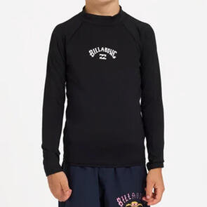 BILLABONG 2026 GROMS ALL DAY ARCH RF LS SURF TEE BLACK