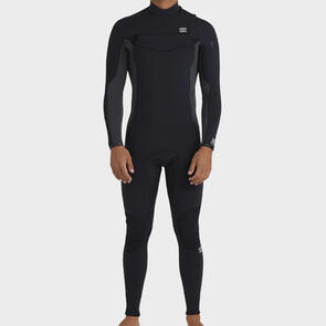 BILLABONG 3/2MM ABSOLUTE NATURAL CHEST ZIP STEAMER GRAHPITE