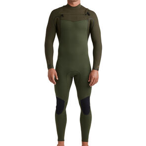 BILLABONG 3/2MM FURNACE NATURAL CHEST ZIP STEAMER MILITARY