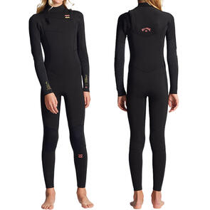 BILLABONG YOUTH 3/2MM SYNERGY CHEST ZIP GBS FULLSUIT WILD BLACK