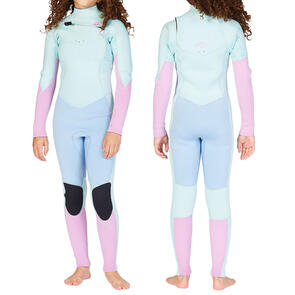 BILLABONG GIRLS 3/2MM SYNERGY CHEST ZIP GBS FULLSUIT ICEBERG