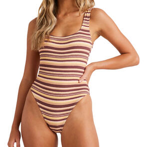 BILLABONG BEACH WAVES SQUARE TANKER ONE PIECE CHOC CHIP