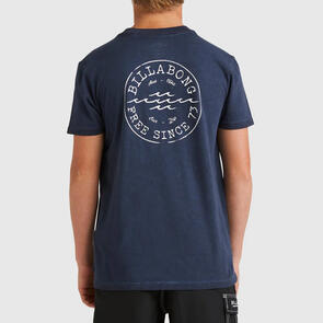 BILLABONG BOYS BIG WAVE DAZ SS SCREEN TEE DUSTY NAVY