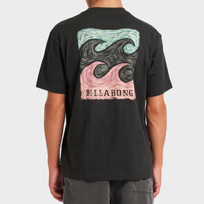 BILLABONG BOYS CRAYON WAVE SS SCREEN TEE WASHED BLACK