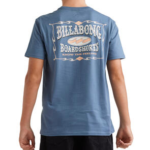 BILLABONG BOYS DOUBLE SPREAD SS SCREEN TEE STEEL BLUE