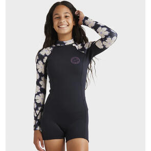 BILLABONG GIRLS SPRING FEVER NATURAL LS SPRINGSUIT BLACK PEBBLE
