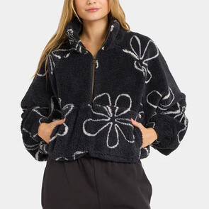 BILLABONG GOOD LIFE HALF ZIP CREW  BLACK SANDS