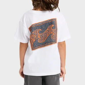 BILLABONG GROMS CRAYON WAVE SHORT SLEEVE WHITE