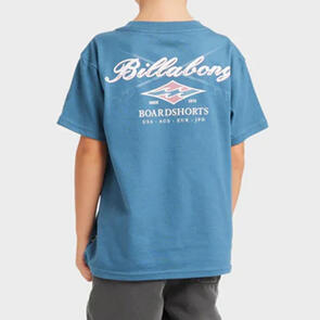 BILLABONG GROMS CROSSBOARDS SS SCREEN TEE REAL TEAL