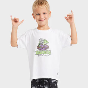 BILLABONG GROMS GLOBAL DRAGON SS SCREEN TEE WHITE