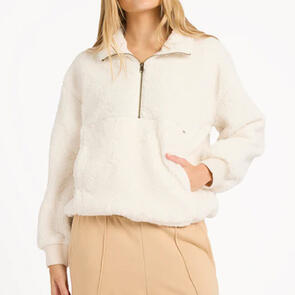BILLABONG RISING TIDES HALF ZIP CREW SALT CRYSTAL