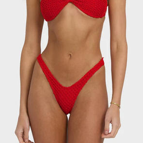 BILLABONG TWISTED TIDES DIPPI BIKINI BOTTOM RED ALOHA