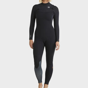 BILLABONG WOMENS 403 FURNACE NATURAL CHEST ZIP STEAMER BLACK TIKI