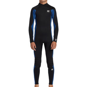 BILLABONG YOUTH 3/2 FOIL BACKZIP FLATLOCK STEAMER MID BLUE
