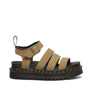 DR MARTENS BLAIRE 3 STRAP SANDAL SAVANNAH TAN TUMBLED NUBUCK