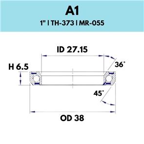 BLACK BEARING 36X45 1.0 - 38OD X 27.15ID X 6.5H - 373 - A1