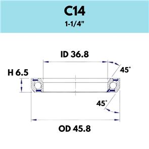 BLACK BEARING 45X45 11/8 - 45.8OD X 36.8ID X 6.5H - C14