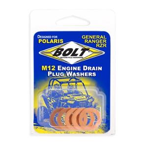 BOLT BLTRZRCPR12 BOLT POLARIS ENGINE DRAIN PLUG WSHRM12X20 COPPER, 5PK