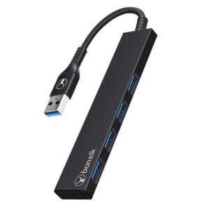 BONELK LONG-LIFE USB-A TO 4 PORT USB 3.0 SLIM HUB (BLACK)