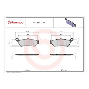 BREMBO BR07BB43SP BREMBO BRAKE PAD SINTERED RR