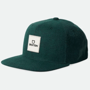 BRIXTON ALPHA SQUARE MP SNAPBACK - PINE NEEDLE/WHITE