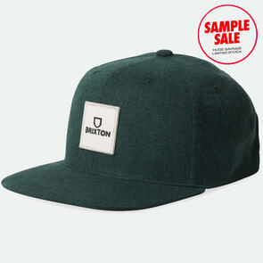 BRIXTON ALPHA SQUARE NETPLUS MP SNAPBACK PINE NNEDLE WHITE - SAMPLE