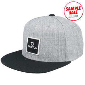 BRIXTON ALPHA SQUARE MP SNAPBACK LIGHT HEATHER GREY BLACK - SAMPLE