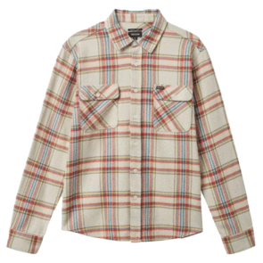 BRIXTON BOWERY FLANNEL WHITE SMOKE/YELLOW/CASA RED