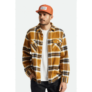 BRIXTON BOWERY L/S FLANNEL MEDAL BRONZE