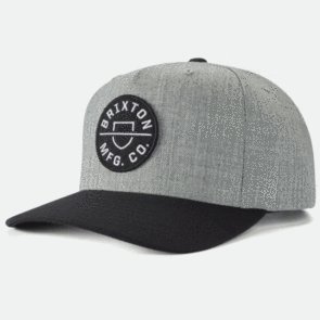 BRIXTON CREST C MP SNAPBACK HEATHER GREY/BLACK