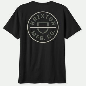 BRIXTON CREST II TEE BLACK/DARK SAGE/WARM GREY