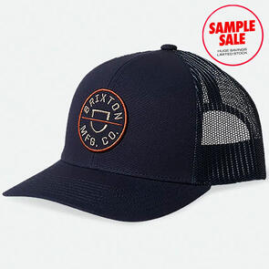 BRIXTON CREST NETPLUS MP TRUCKER WASHED NAVY OATMEAL MARSELLA RED - SAMPLE