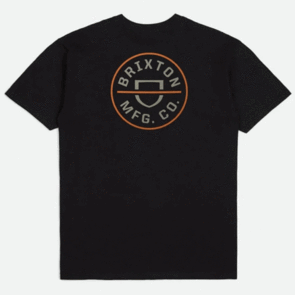 BRIXTON CREST S/S STD BLACK/PERSIMMON/SAND