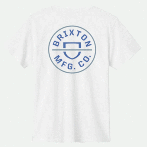 BRIXTON CREST S/S STD WHITE BLUE