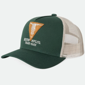 BRIXTON GUNSTON NETPLUS MP TRUCKER HAT - PINE NEEDLE/OFF WHITE