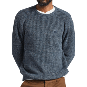 BRIXTON LANDMARK CREW SWEATER HEATHER BLUE