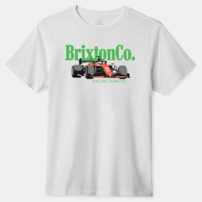 BRIXTON NEON FORMULA S/S TEE WHITE/GREEN