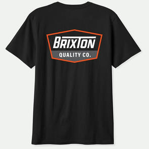 BRIXTON REGAL TEE BLACK/CLASSIC ORANGE/WHITE