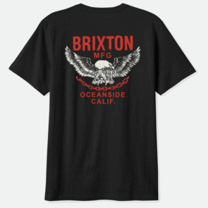BRIXTON WALLER S/S TEE BLACK WORN WASH
