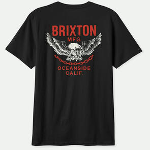 BRIXTON WALLER TEE BLACK WORN WASH